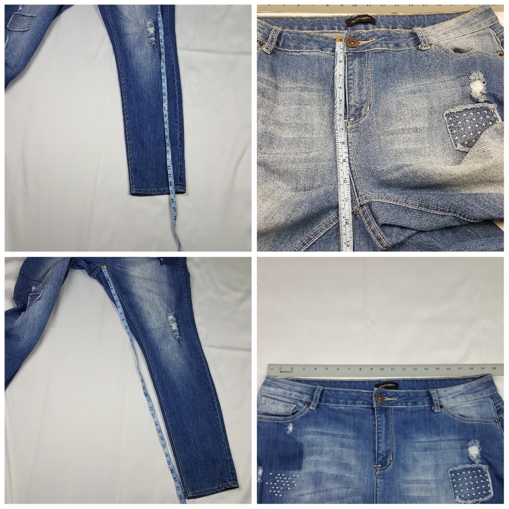 Ashley Stewart deconstructed jeans size 18 - Picture 7 of 8